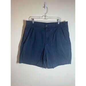 Town Craft Pleated Cotton Chinos Shorts Men's Size 38 Blue Preppy Golf Casual P1